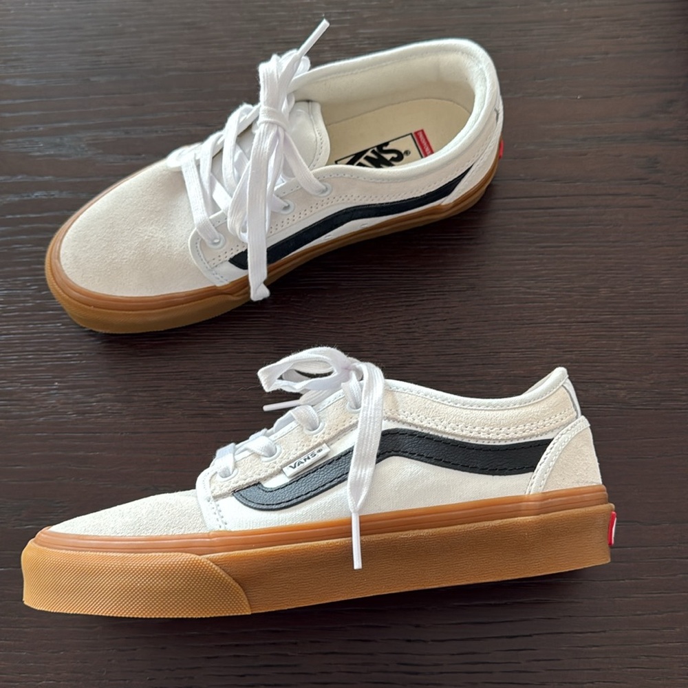 Vans White and Tan Sneakers - Picture 2 of 6